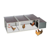 85.6" Large Wooden Walk - in Chicken Coop with Nesting Box & Weatherproof Asphalt Roof Secure Locks Metal Mesh Run - Fab Heavy Parts