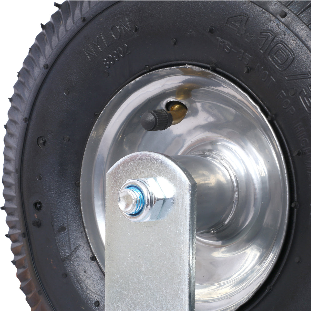 4PCS 10IN Pneumatic Tire(2PCS Swivel +2PCS Rigid) Caster Wheel Swivel Plate Steel Hub with Ball Bearings 5/8-Inch Bore Centered Axle Black