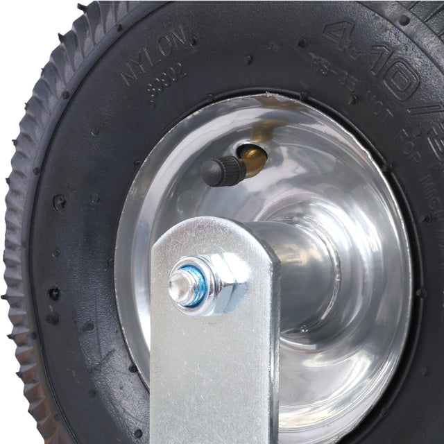 4PCS 10IN Pneumatic Tire(2PCS Swivel +2PCS Rigid) Caster Wheel Swivel Plate Steel Hub with Ball Bearings 5/8-Inch Bore Centered Axle Black