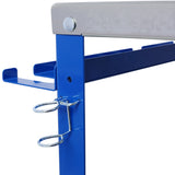 Banco de trabajo de soldadura con ruedas 36"incógnita18" Portátil de acero con capacidad de 1200 lb, ruedas bloqueables con freno, ranuras para herramientas, orificios para accesorios de 5/8 de pulgada, bandeja azul