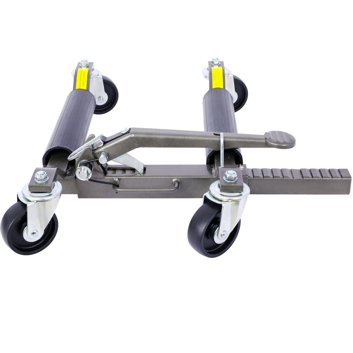 Set of 2 Wheel Dolly Car Skates Positioning Hydraulic Tire Jack Ratcheting Foot Pedal Lift 1,250lbs Capacity