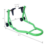 Motorcycle Stand 1000LB Sport Bike Front and Rear Wheel Lift Swingarm Paddock U--Green