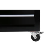 7引き出しポータブルローリングツールチェストボックス - ブラック