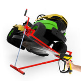 880 Lbs Heavy Duty Steel Riding Mower Lift Jack Foldable Telescopic Maintenance with Manual & Power Tool Handle - Fab Heavy Parts