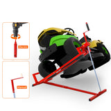 880 Lbs Heavy Duty Steel Riding Mower Lift Jack Foldable Telescopic Maintenance with Manual & Power Tool Handle - Fab Heavy Parts