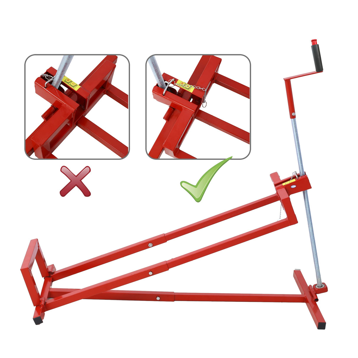 880 Lbs Heavy Duty Steel Riding Mower Lift Jack Foldable Telescopic Maintenance with Manual & Power Tool Handle - Fab Heavy Parts