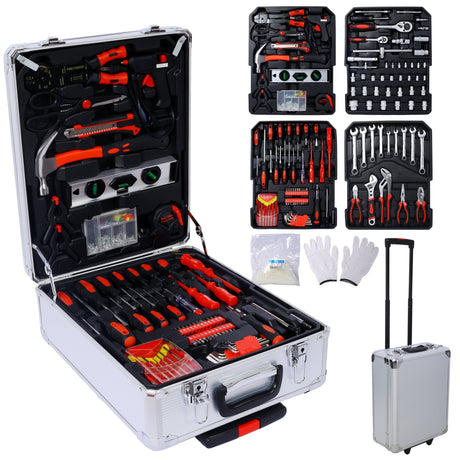 899pcs Home Repair Tool Set Kit Toolbox Storage Case with 4 Drawers General Household Tool Kit with Rolling Tool Box - Fab Heavy Parts