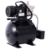 1.6HP Shallow Well Pump with Pressure Tank Garden Water Pump Irrigation Pump Automatic Stainless Steel Head