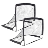2 Pack Pop Up Soccer Goals Portable Soccer Nets for Kids Youth Adults Outdoor Soccer Goal Set--Black