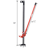 High Lift Jack 60" Utility 7000 lbs Capacity Ratcheting Off Road Heavy-Duty Bumper--Red