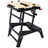 Multifunctional Portable Foldable Workbench Holds Up to 550 Lbs with Adjustable Jaws Vertical Clamping and Four Adjustable Rotating Pins