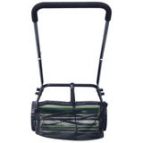 14-Inch 5-Blade Push Reel Lawn Mower with Grass Catcher--Green