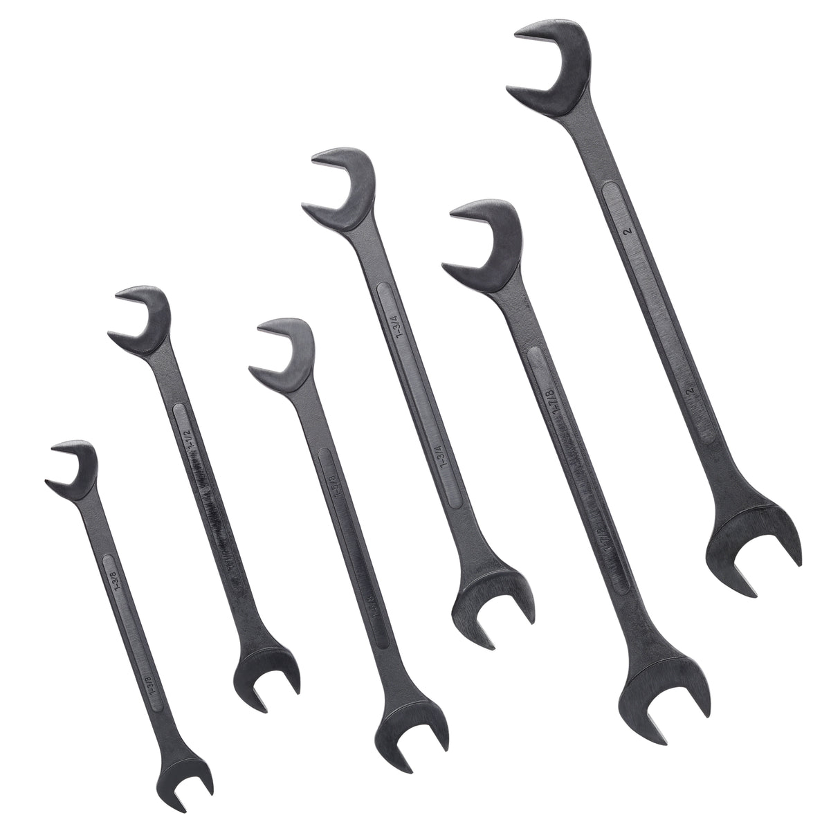 6 PCS SAE Jumbo Combination Angle Wrench Set Extra Large Black-Oxide Jumbo Combo Angle Wrench Set 1-3/8“ - 2” with Pouch