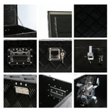 30 Inch Truck Box Heavy Duty Black Aluminum 5 Bar Tread Tool Long Box with Lock Keys 30.1"×12.8"×10.4"
