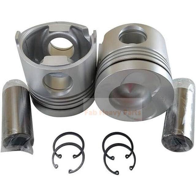 8X Piston with Pin and Clips R 13226 - 1200 L 13216 - 2050 Fits For Hino Engine F17D - Fab Heavy Parts
