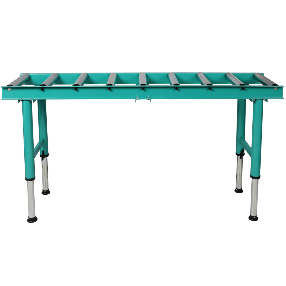 9 Roll Heavy Duty Adjustable Height Length Conveyor Roller Stand 440 lbs. Weight Capacity - Green - Fab Heavy Parts
