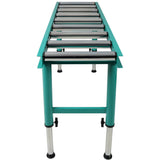9 Roll Heavy Duty Adjustable Height Length Conveyor Roller Stand 440 lbs. Weight Capacity - Green - Fab Heavy Parts