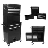 6-Drawer Tool Storage Cabinet High Capacity Rolling Chest with Wheels and Drawers Black