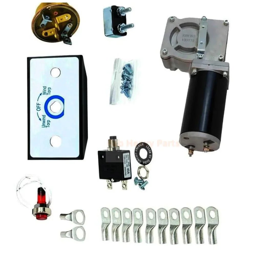 90:1 12V 1.2HP 900W Dump Truck Tarp Motor Switch Kit 5543895 AHM25042406 AES - 1411 - 19AS Fits for Dump Truck Tarp System - Fab Heavy Parts