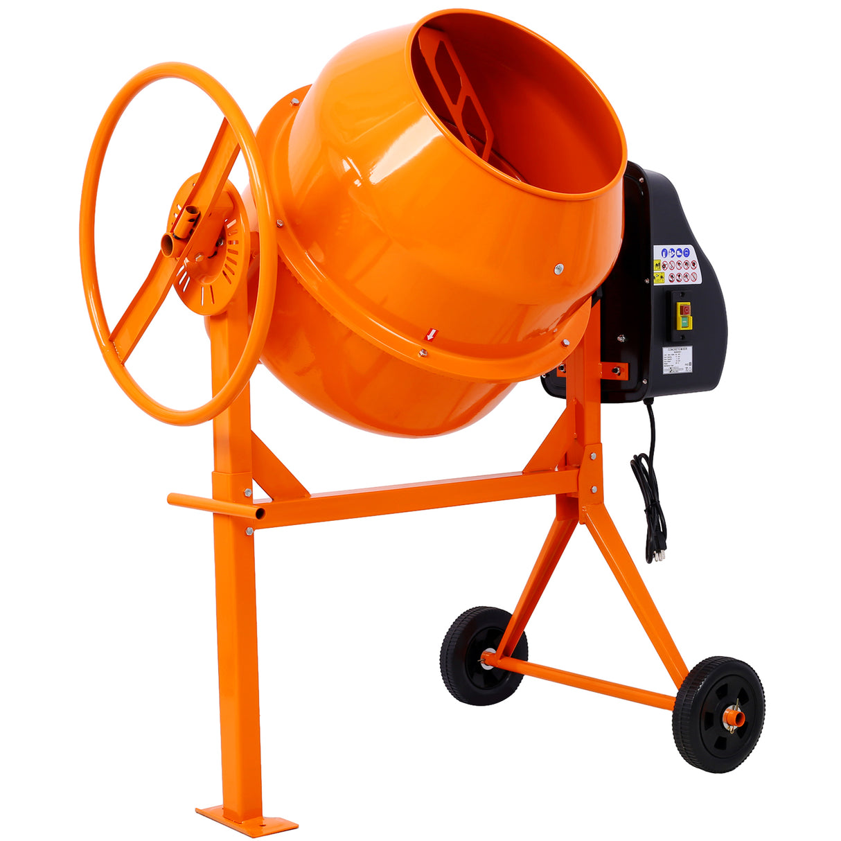 Cement Mixer 5 Cu. Ft Electric Concrete Machine 650W AC Motor Portable Power