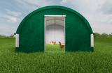 Large Metal Dome Shape Walk-in Fence Chicken Coop All Covered with PE Cloth 12.4 ft ×12.4 ft