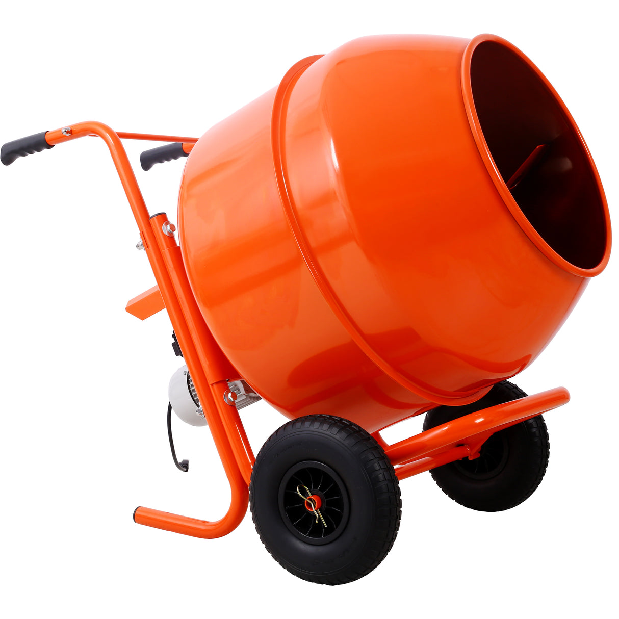 224L 8CUFT Horizontal Portable Cement Mixer Wheel Barrow Portable Cement Concrete Mixer 115V-60HZ