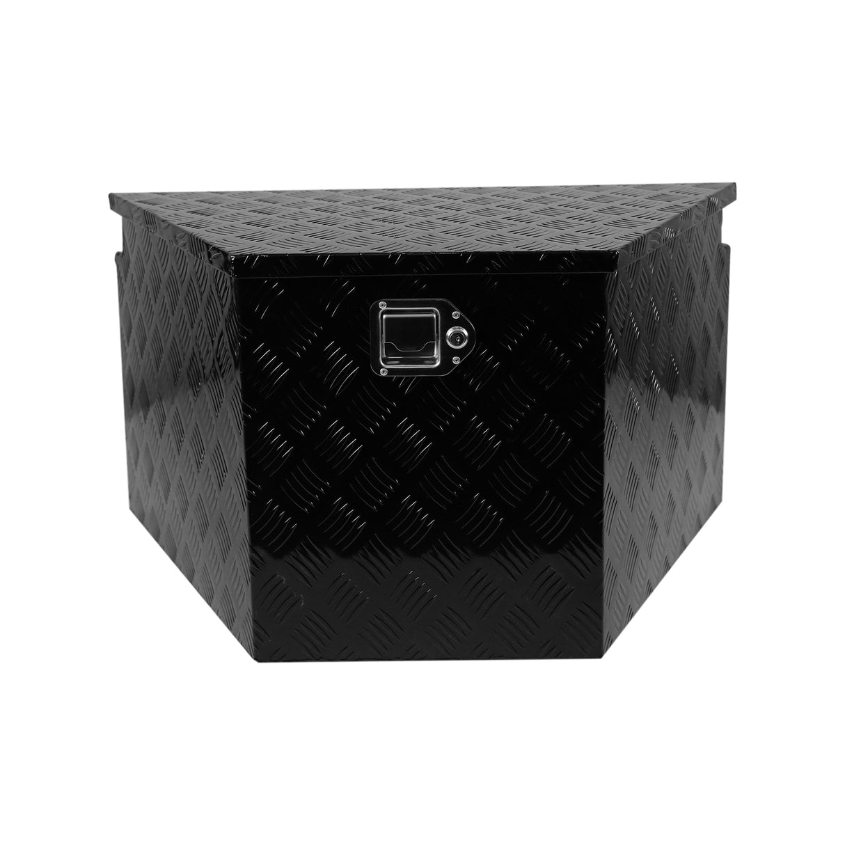 Heavy Duty Diamond Plate Aluminum Trailer Tongue Box with Seal Lock & Keys Black 32.5"x20.5"x18.3"