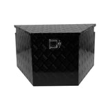 Heavy Duty Diamond Plate Aluminum Trailer Tongue Box with Seal Lock & Keys Black 32.5"x20.5"x18.3"
