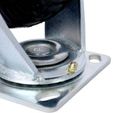 4 STK 8IN Hjul pneumatisk dekk (2 STK svingbar + 2 STK stiv) Hjul Svingplate stålnav med kulelager 5/8-tommers boring sentrert aksel svart