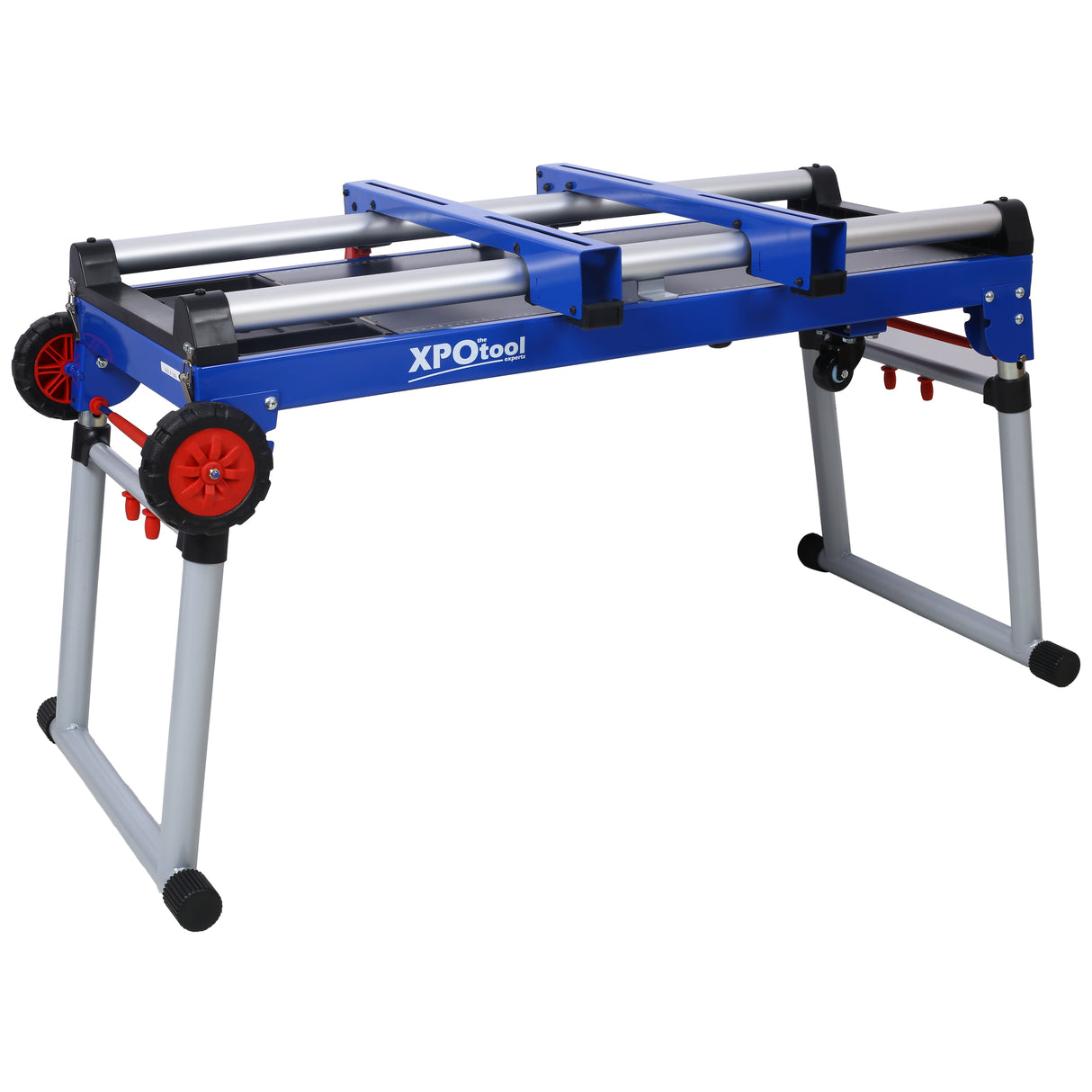 5-in-1 Portable Workbench with Detachable Miter Saw Stand & Height Adjustable Legs Scaffold/Dolly/Creeper/Platform