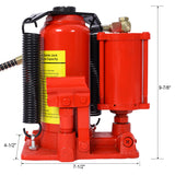 Air Hydraulic Bottle Jack 12 Ton/24000 LBS All Welded 9.8-19.3 inch Lifting Range Manual Handle and Air Pump--Red