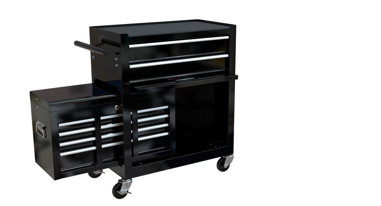 8-Drawer Tool Storage Cabinet High Capacity Rolling Chest with Wheels and Drawers Black