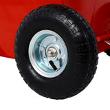 30 Gallon Gas Caddy With Wheels Reversible Rotary Hand Siphon Pump Storage--Red