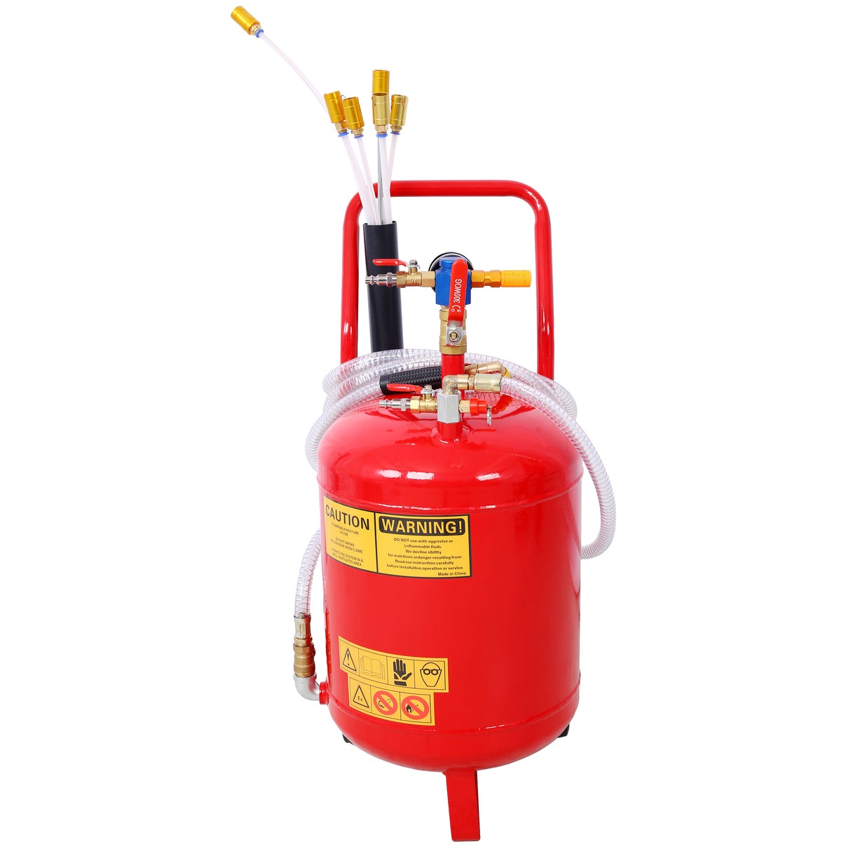 24L 6.3 Gallon Air Pneumatic Waste Oil Extractor Portable Oil Drain Tank Professional Integrated Level Gauge