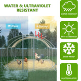 9.84' x 19.68' x 6.56' Large Dome Shaped Walk - in Chicken Coop Metal with Waterproof and Anti - UV Cover - Fab Heavy Parts