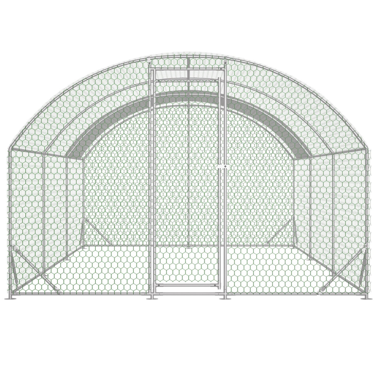 9.84' x 19.68' x 6.56' Large Dome Shaped Walk - in Chicken Coop Metal with Waterproof and Anti - UV Cover - Fab Heavy Parts