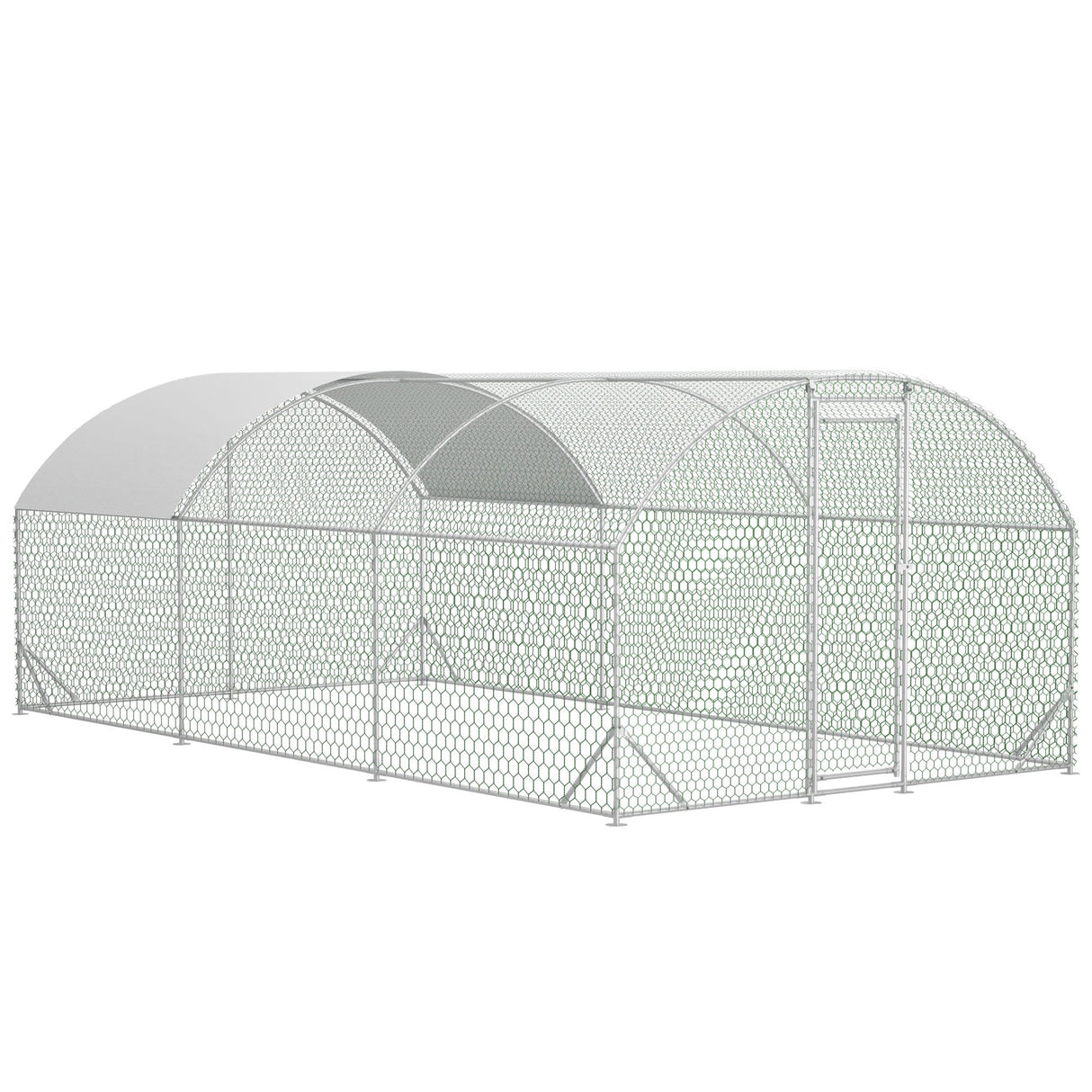 9.84' x 19.68' x 6.56' Large Dome Shaped Walk - in Chicken Coop Metal with Waterproof and Anti - UV Cover - Fab Heavy Parts