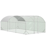 9.84' x 19.68' x 6.56' Large Dome Shaped Walk - in Chicken Coop Metal with Waterproof and Anti - UV Cover - Fab Heavy Parts
