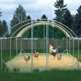 9.84' x 19.68' x 6.56' Large Dome Shaped Walk - in Chicken Coop Metal with Waterproof and Anti - UV Cover - Fab Heavy Parts