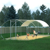 9.84' x 19.68' x 6.56' Large Dome Shaped Walk - in Chicken Coop Metal with Waterproof and Anti - UV Cover - Fab Heavy Parts