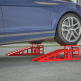 2 Pack Hydraulic Car Ramps 5T 11000lbs Low Profile Car Lift Service Ramps Truck Trailer Garage --Red