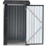 3 x 3 FT Outdoor Storage Shed with Single Lockable Door Metal Steel--Dark Gray