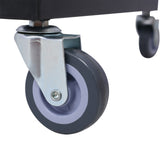 Adjustable Tear Down Work Table with Drawer (4) 2.5" Swivel Casters 220 Lbs Capacity Rubber Corners Heavy Duty Steel--Black