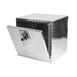 18 Inch Truck Box Heavy Duty Aluminum Diamond Plate Tool Underbody Box Waterproof with T-Handle Lock and Keys Silver