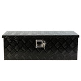 30 Inch Truck Box Heavy Duty Black Aluminum 5 Bar Tread Tool Long Box with Lock Keys 30.1"×12.8"×10.4"