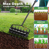 Lawn Aerators Heavy Duty Soil Penetrator Spikes--Black