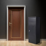 Large Package Delivery Box with Lockable Storage Compartment Heavy Duty Weatherproof--Black 10.5" x 15.5" x 41.30"