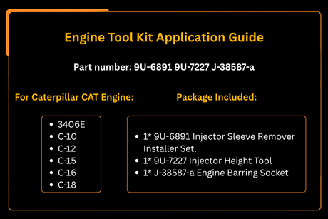 9U - 6891 9U - 7227 J - 38587 - a Engine Tool Kit for CAT Caterpillar 3406E C - 15 C - 16 - Fab Heavy Parts