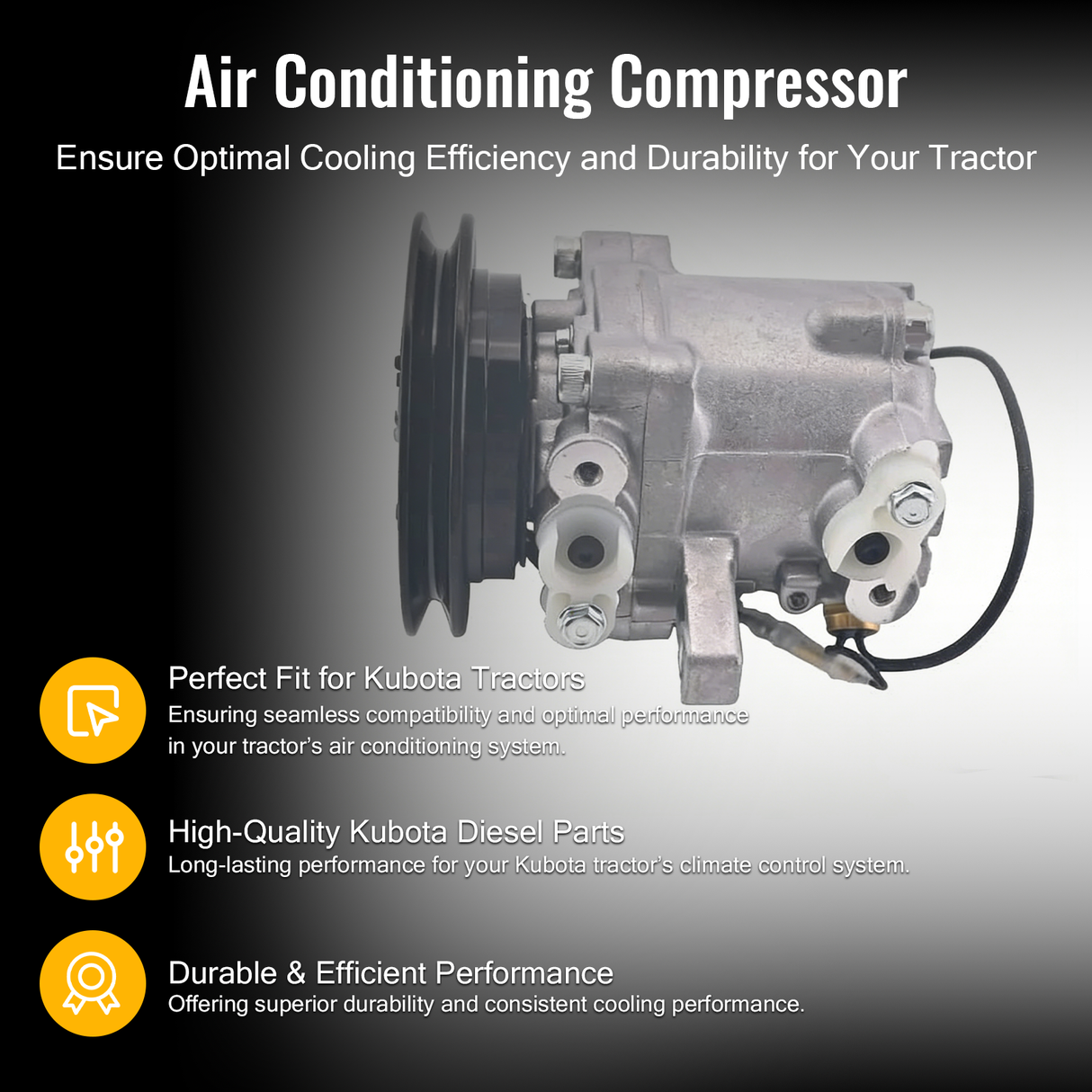 Air Conditioning Compressor RD451-93900 RD45193900 Fit Kubota Tractor M100XDC M108SDC M110XDC L4240HSTC L5240HSTC