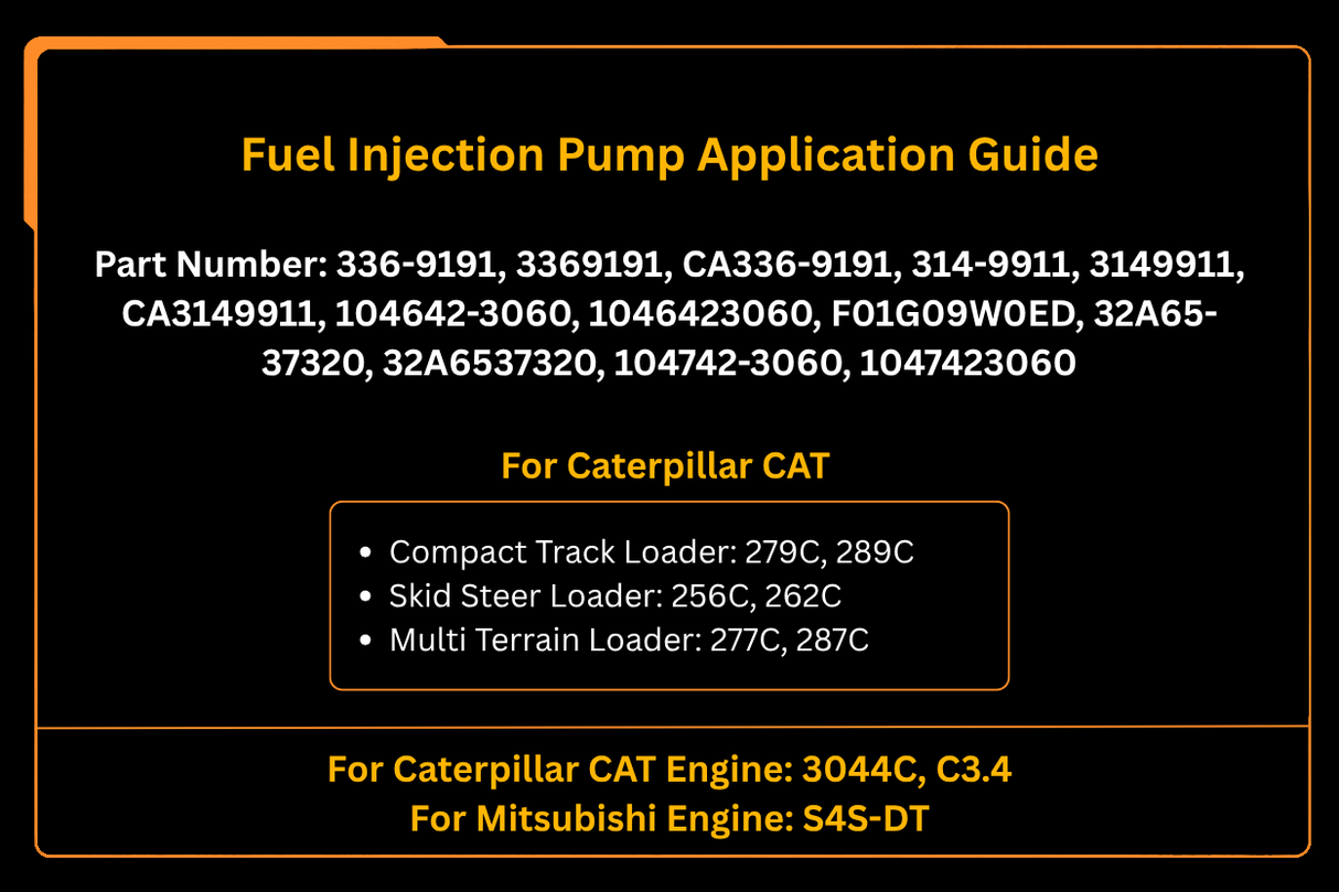 Fuel Injection Pump 336-9191 Fit for Caterpillar CAT Engine 3044C C3.4 Loader 256C 262C 277C 279C 287C 289C